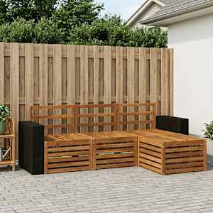 Zunanja garnitura za sedenje 4 pcs Naravna
