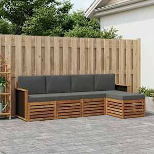 Zunanja garnitura za sedenje 5 pcs Naravna in antracitna