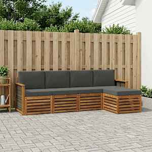 Zunanja garnitura za sedenje 5 pcs Naravna in antracitna