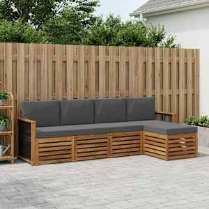 Zunanja garnitura za sedenje 5 pcs Naravna in antracitna