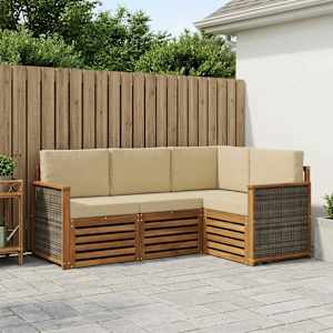 Sedežne garniture z blazino 4 pcs Masiven les akacije