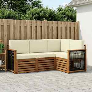 Sedežne garniture z blazino 4 pcs Masiven les akacije