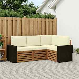 Sedežne garniture z blazino 4 pcs Masiven les akacije