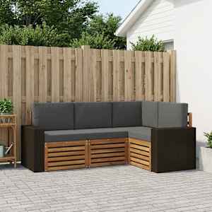 Sedežne garniture z blazino 4 pcs Masiven les akacije