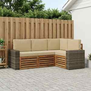 Sedežne garniture z blazino 4 pcs Masiven les akacije