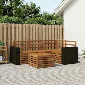 Zunanja garnitura za sedenje 5 pcs Naravna 59 x 59 x 37 cm