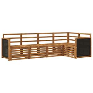 Rohová sofa sada 4 pcs Přírodní Masivní akátové dřevo - obrázek 2