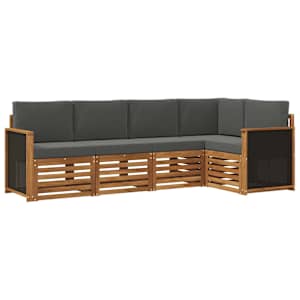 Rohová sofa sada s polštářem 4 pcs Přirozená a Anthracitová - obrázek 2