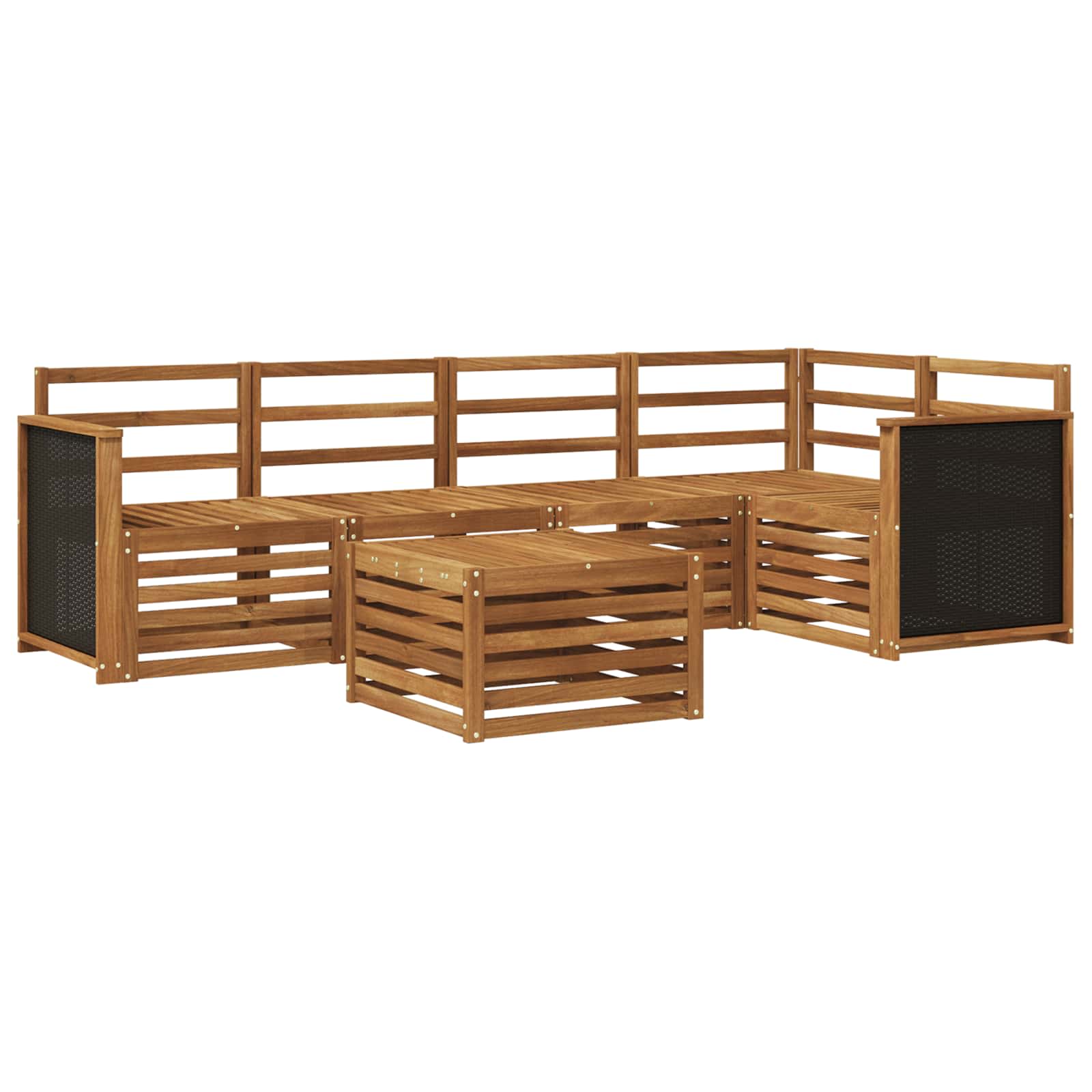 Hoekbank Set 5 pcs Naturel Massief Acaciahout image 1