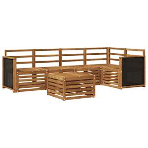 Rohová sofa sada 5 pcs Přírodní Masivní akátové dřevo - obrázek 2
