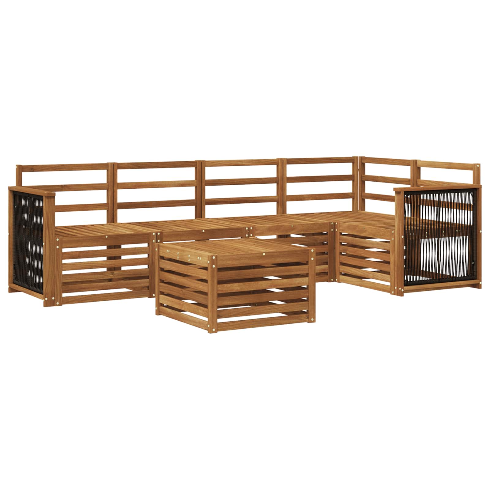 Hoekbank Set 5 pcs Naturel Massief Acaciahout image 1