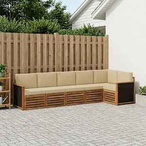 Rohová sofa sada s polštářem 5 pcs Přírodní - obrázek 1