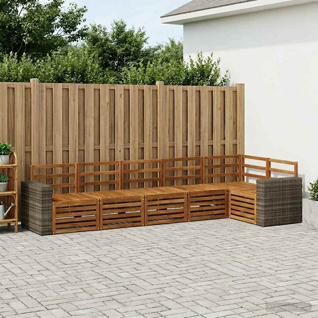 vidaXL Udendørs sofagruppe 6 stk. Naturfarvet Polyester