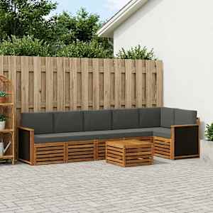Rohová sofa sada s polštářem 6 pcs Přirozená a Anthracitová - obrázek 1