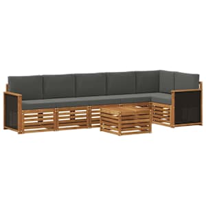 Rohová sofa sada s polštářem 6 pcs Přirozená a Anthracitová - obrázek 2