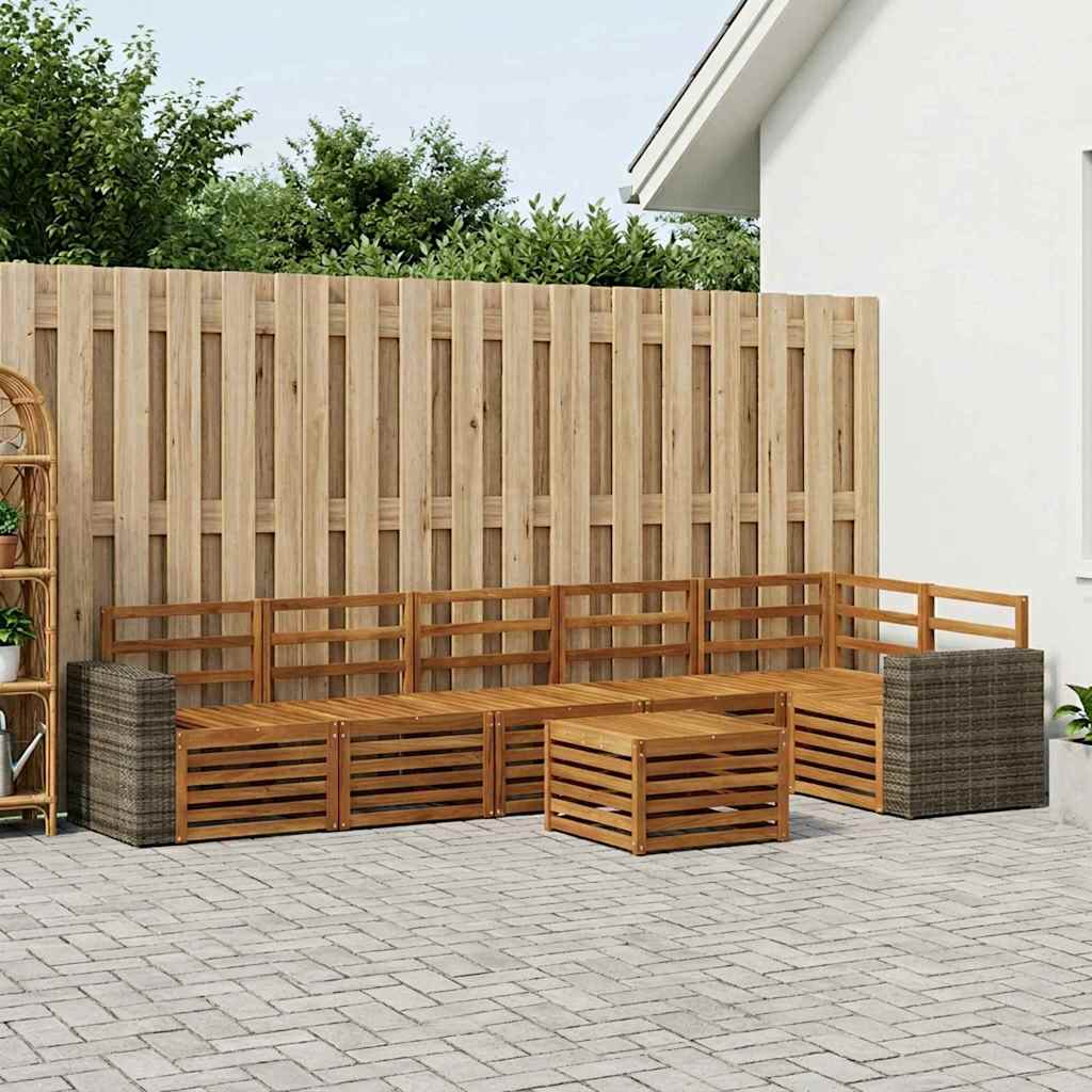 Hoekbank Set 7 pcs Naturel Massief Acaciahout image 1