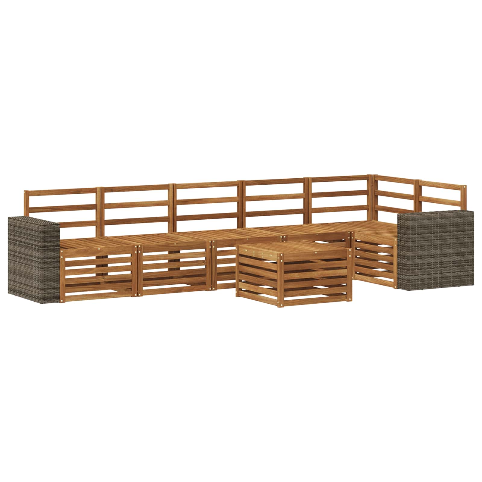 Hoekbank Set 7 pcs Naturel Massief Acaciahout image 2