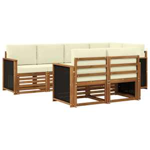 Rohová sofa sada s polštářem 6 pcs Přirozená a Krémová - obrázek 2