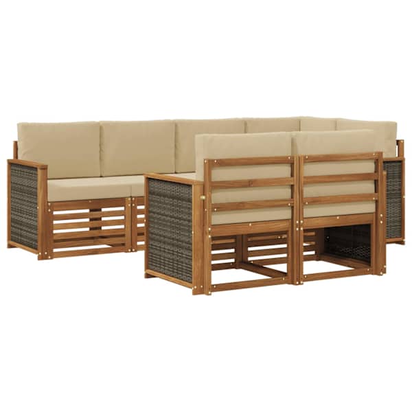 vidaXL V&auml;li diivanikomplekt 6 tk Naturaalne
