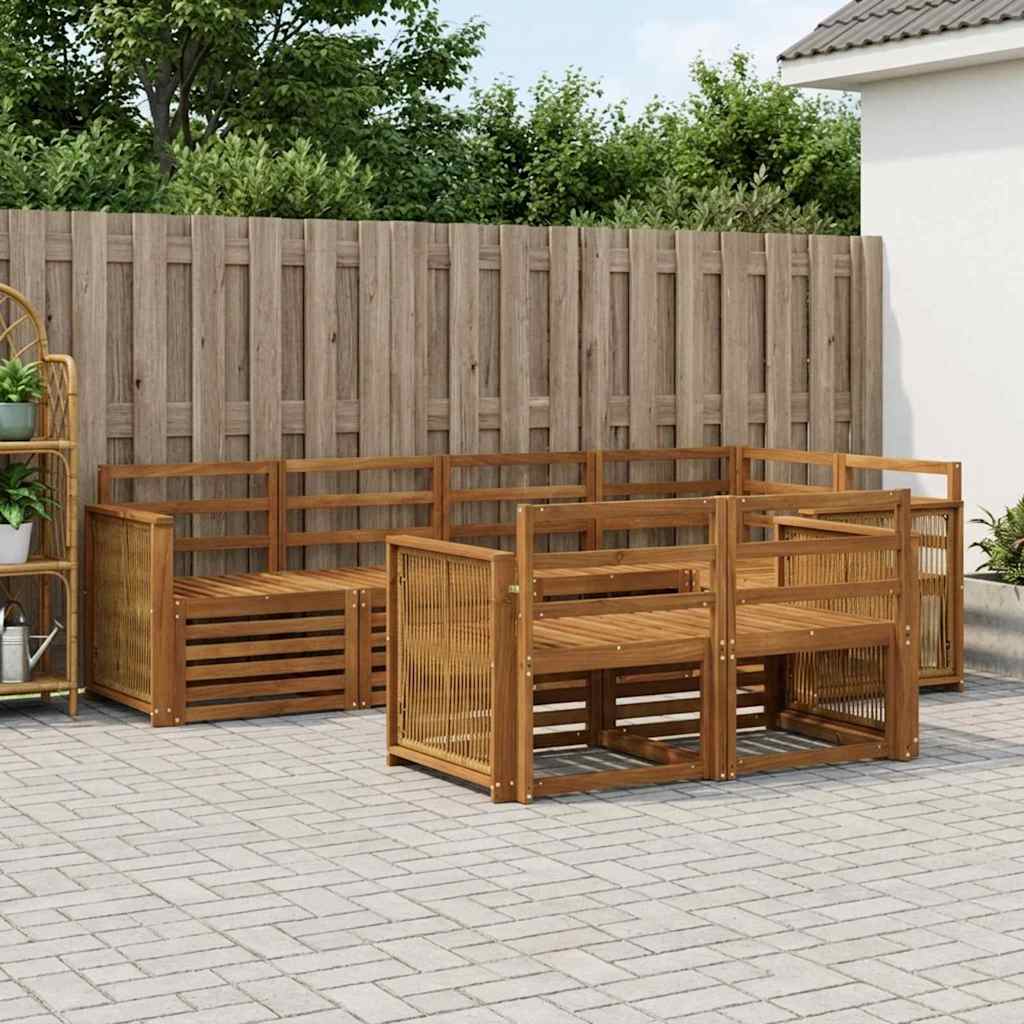 Rohová sofa sada 6 pcs Přírodní Masivní akátové dřevo
