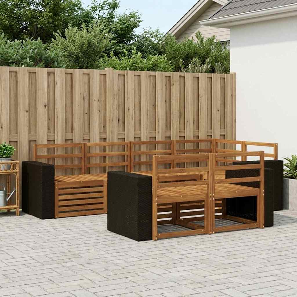 Rohová sofa sada 7 pcs Přírodní