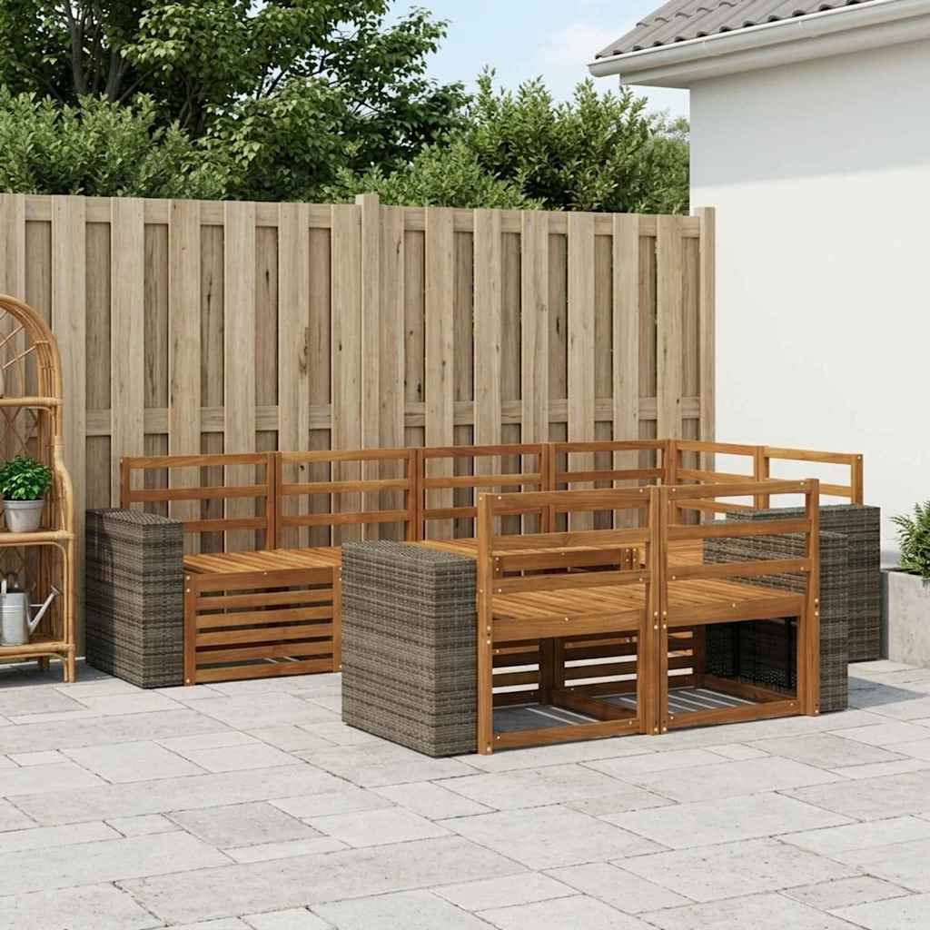 Rohová sofa sada 7 pcs Přírodní
