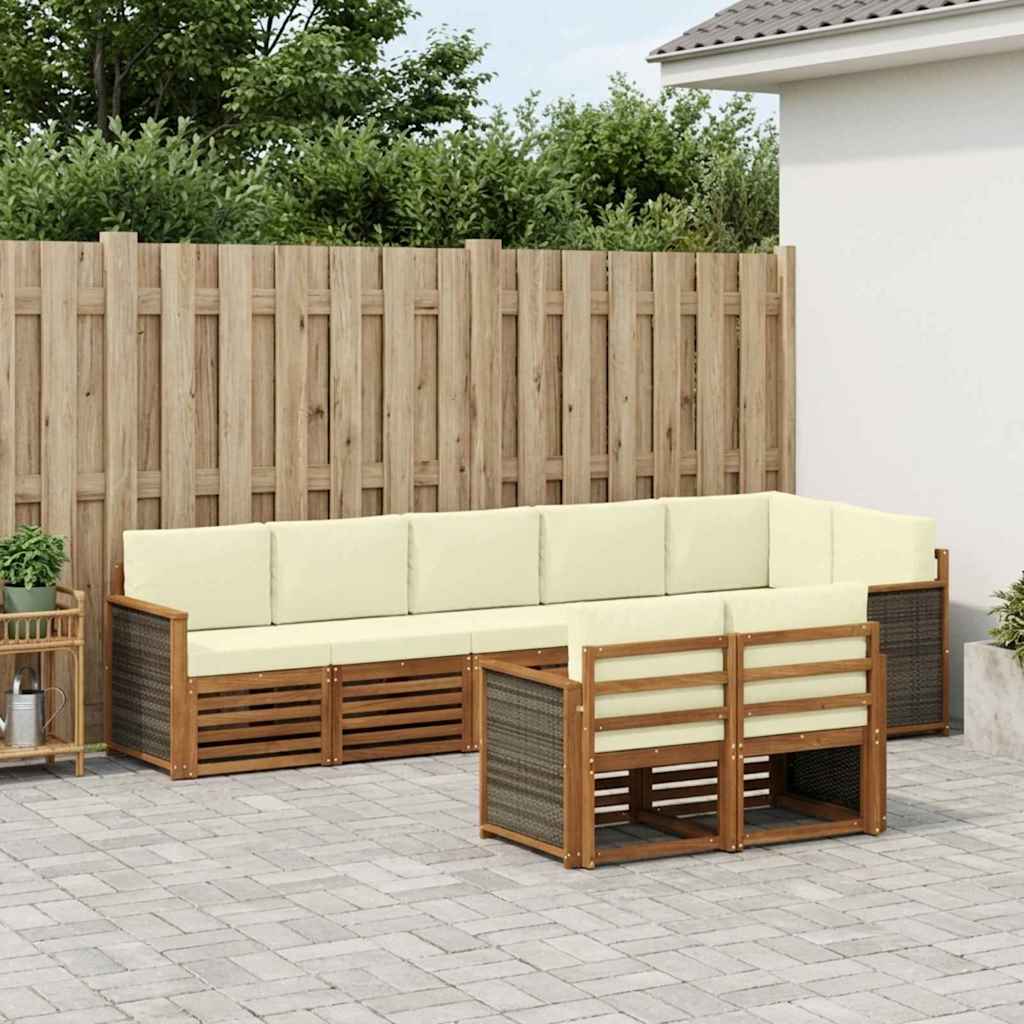 Sofasæt i massivt akacietræ - modulært udendørs loungesæt