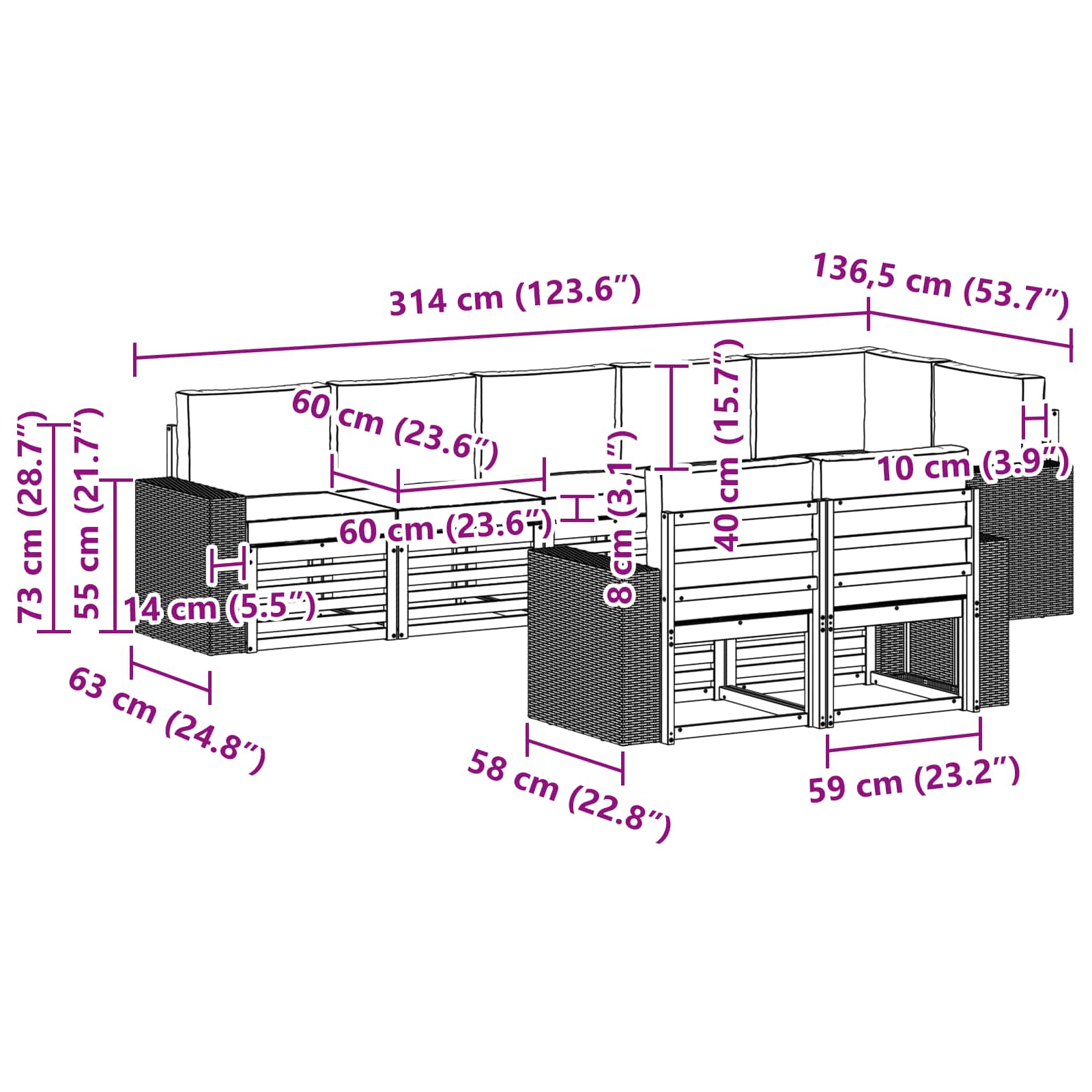 Sofa-Sets Massief Acaciahout image 7