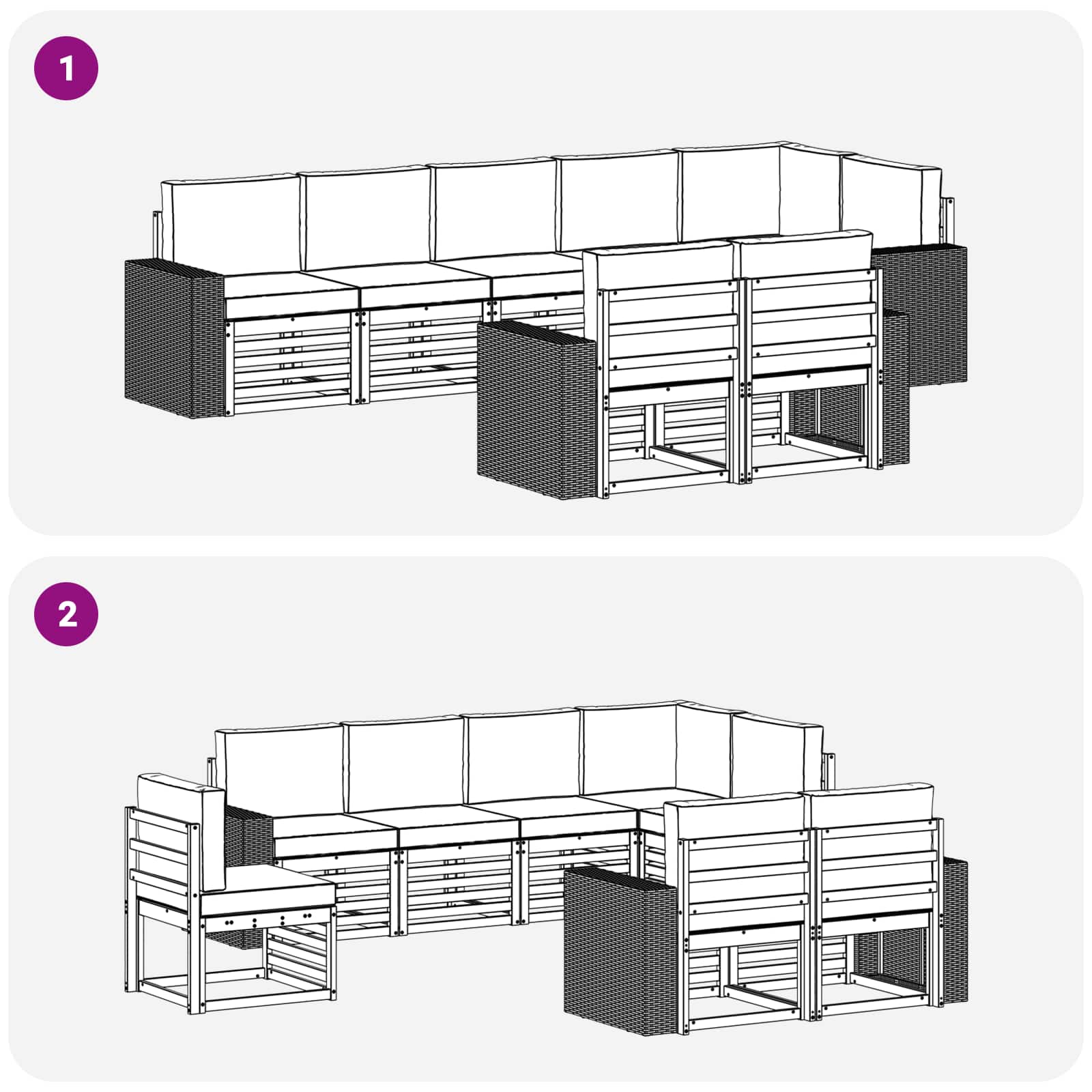 Sofa-Sets Massief Acaciahout image 6