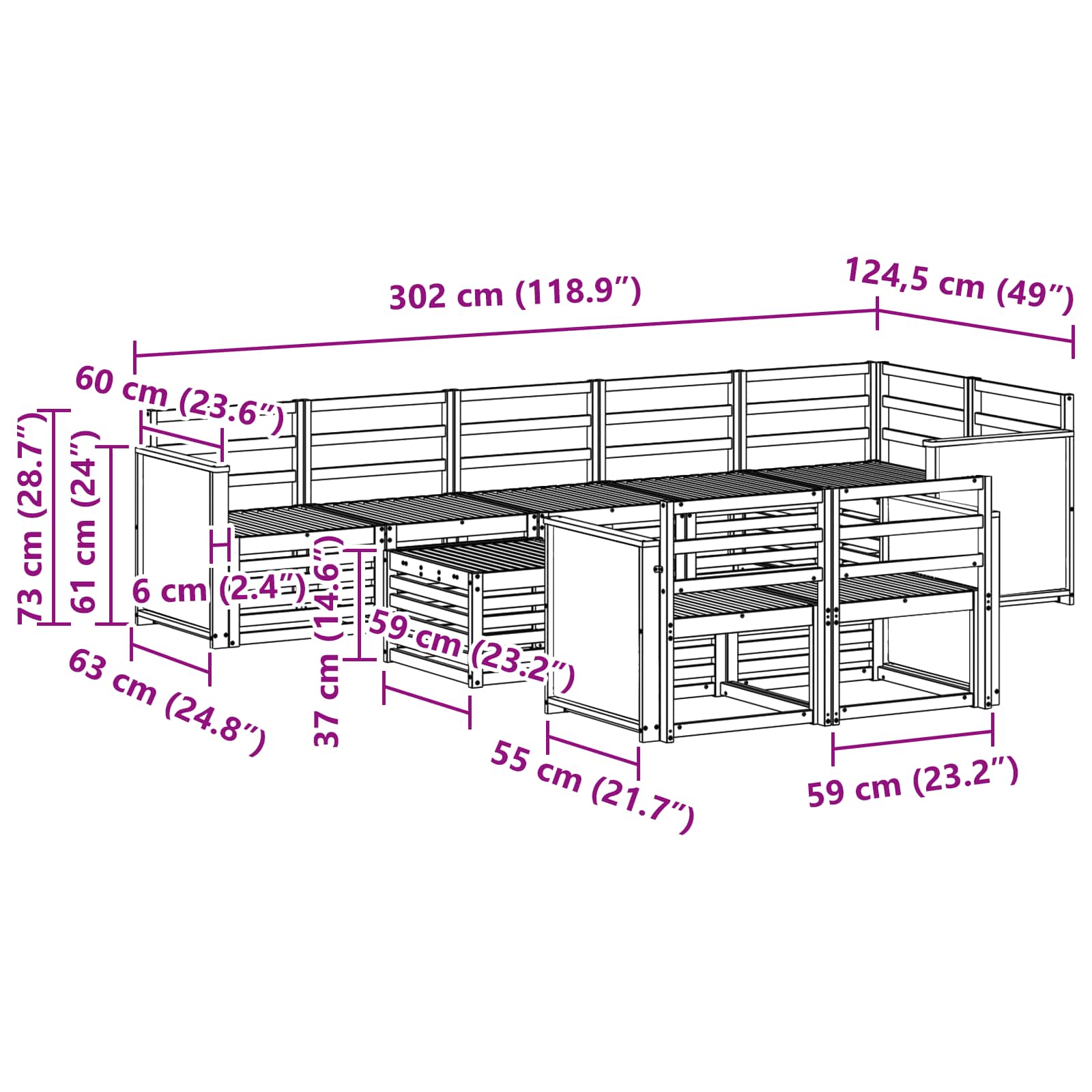 Sofa-Sets Massief Acaciahout image 8