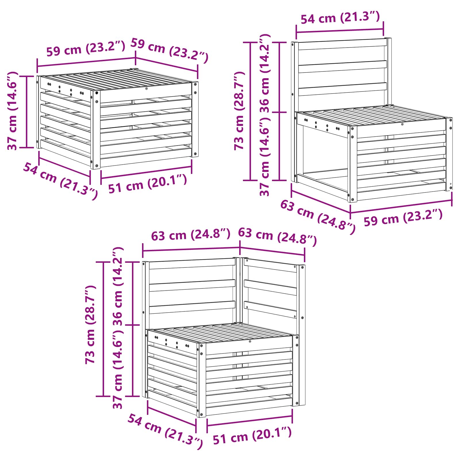 Sofa-Sets Massief Acaciahout image 9