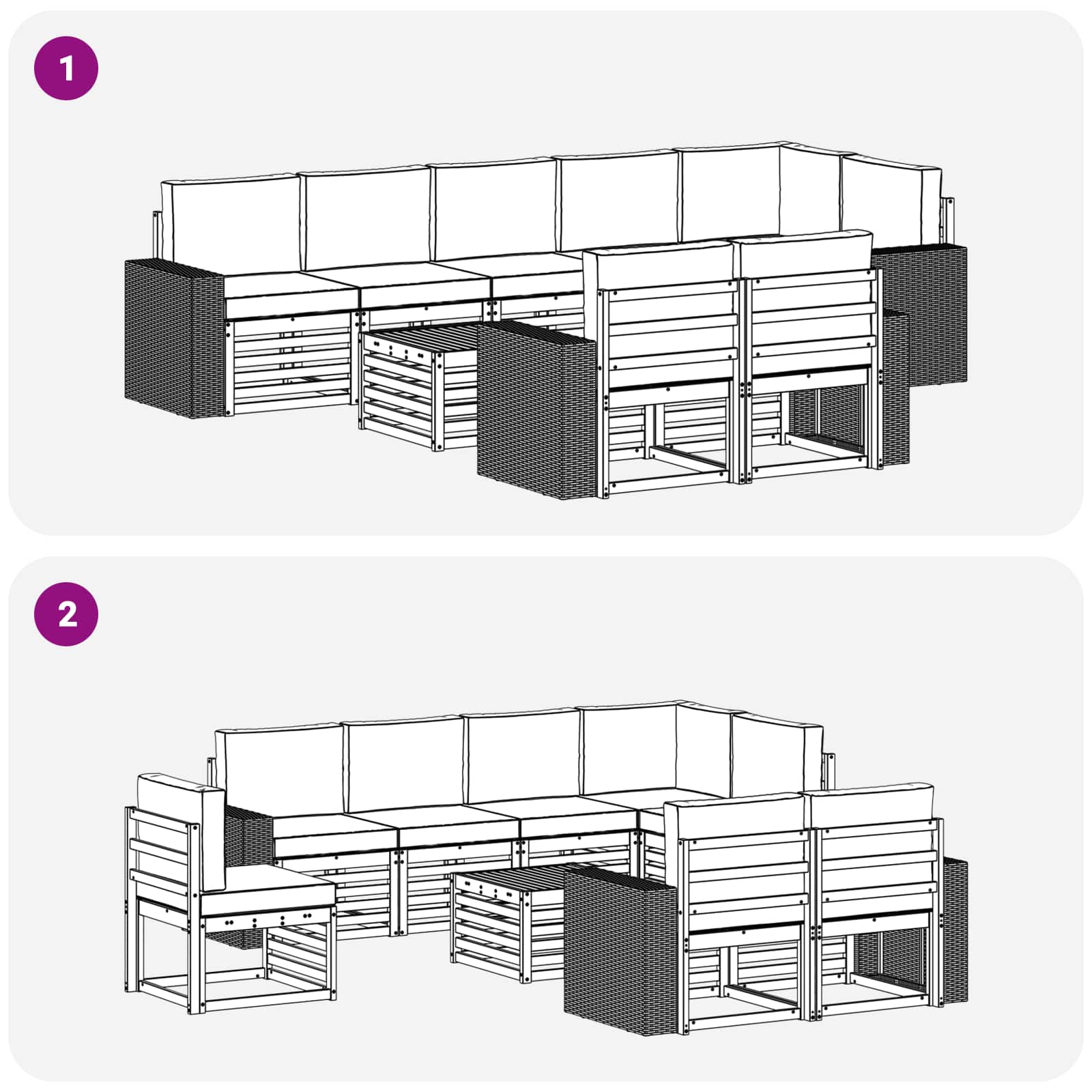 Sofa-Sets Massief Acaciahout image 6