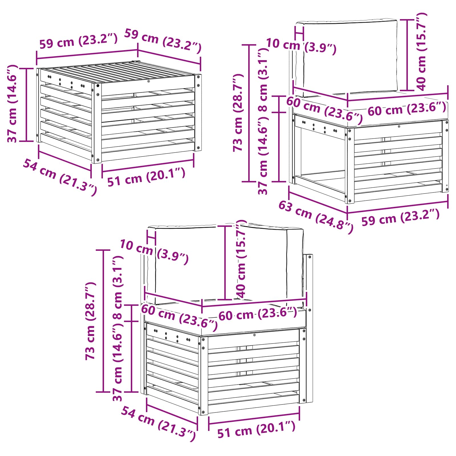 Sofa-Sets Massief Acaciahout image 8
