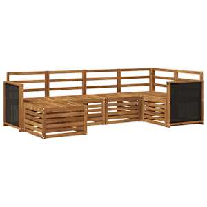 Rohová sofa sada 5 pcs Přírodní Masivní akátové dřevo - obrázek 2