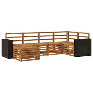 Rohová sofa sada 6 pcs Přírodní - obrázek 2