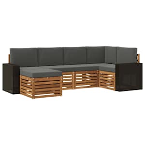 Rohová sofa sada s polštářem 6 pcs Přirozená a Anthracitová - obrázek 2