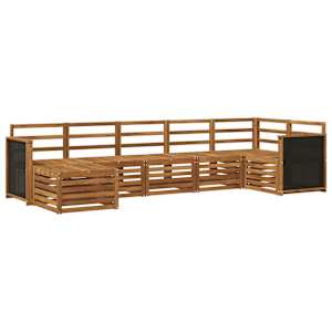 Rohová sofa sada 6 pcs Přírodní Masivní akátové dřevo - obrázek 2