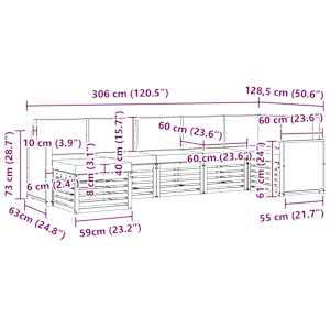 Rohová sofa sada s polštářem 6 pcs Přírodní a světle šedá - obrázek 8