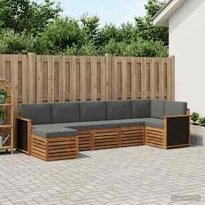 Rohová sofa sada s polštářem 6 pcs Přirozená a Anthracitová - obrázek 1