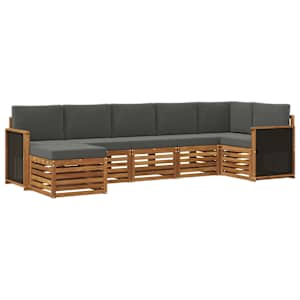 Rohová sofa sada s polštářem 6 pcs Přirozená a Anthracitová - obrázek 2
