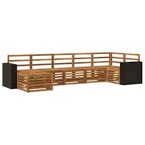 Rohová sofa sada 7 pcs Přírodní - obrázek 2