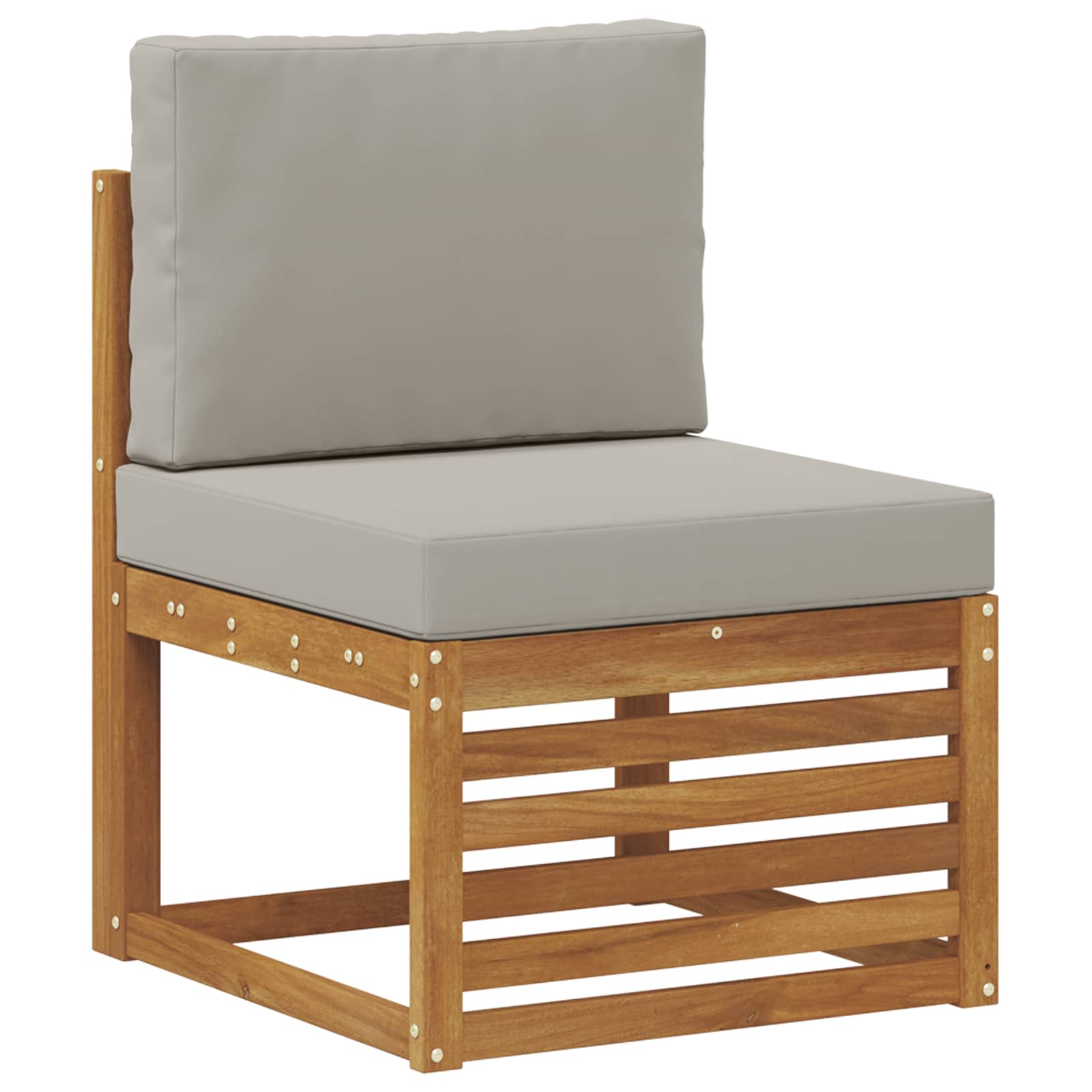 Sofa-Sets 6 pcs Naturel en lichtgrijs Massief Acaciahout image 2