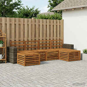 Sedežne garniture 6 pcs Naravna Masiven les akacije