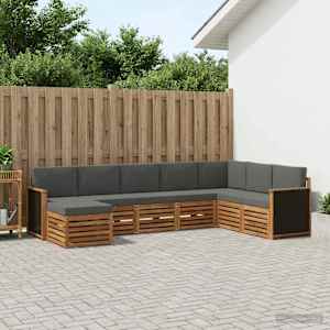 Zunanja garnitura za sedenje 6 pcs Naravna in antracitna