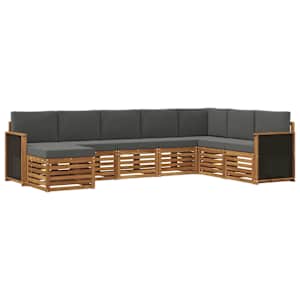 Zunanja garnitura za sedenje 6 pcs Naravna in antracitna