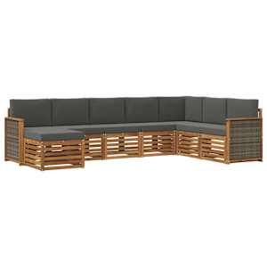 Zunanja garnitura za sedenje 6 pcs Naravna in antracitna