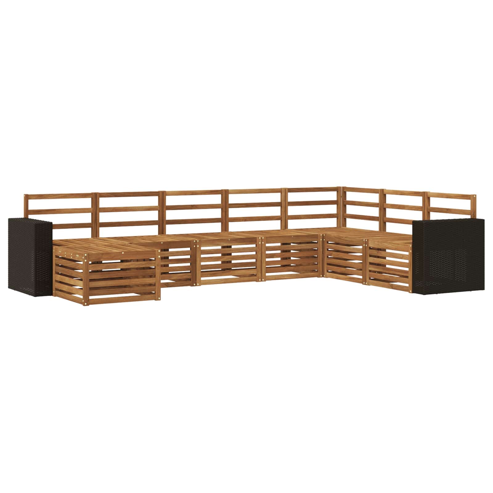 Buiten bankenset 8 pcs Naturel Massief Acaciahout image 1
