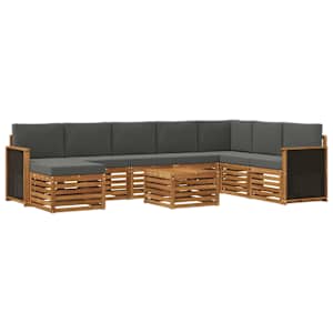 Zunanja garnitura za sedenje 7 pcs Naravna in antracitna