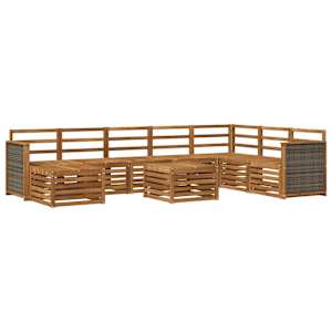 Zunanja garnitura za sedenje 7 pcs Naravna Masiven les akacije