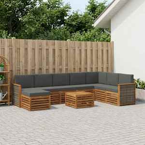 Zunanja garnitura za sedenje 7 pcs Naravna in antracitna